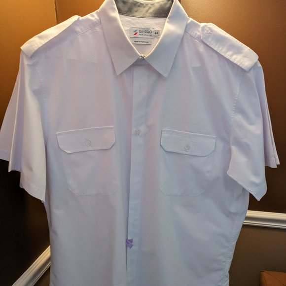 Set of 3 Mens short sleeved cotton blend work uniform shirts size 44 - Picture 1 of 2